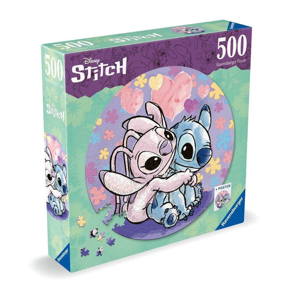 Ravensburger - Puzzle rotund Disney Stitch 500 piese - 1 | YEO