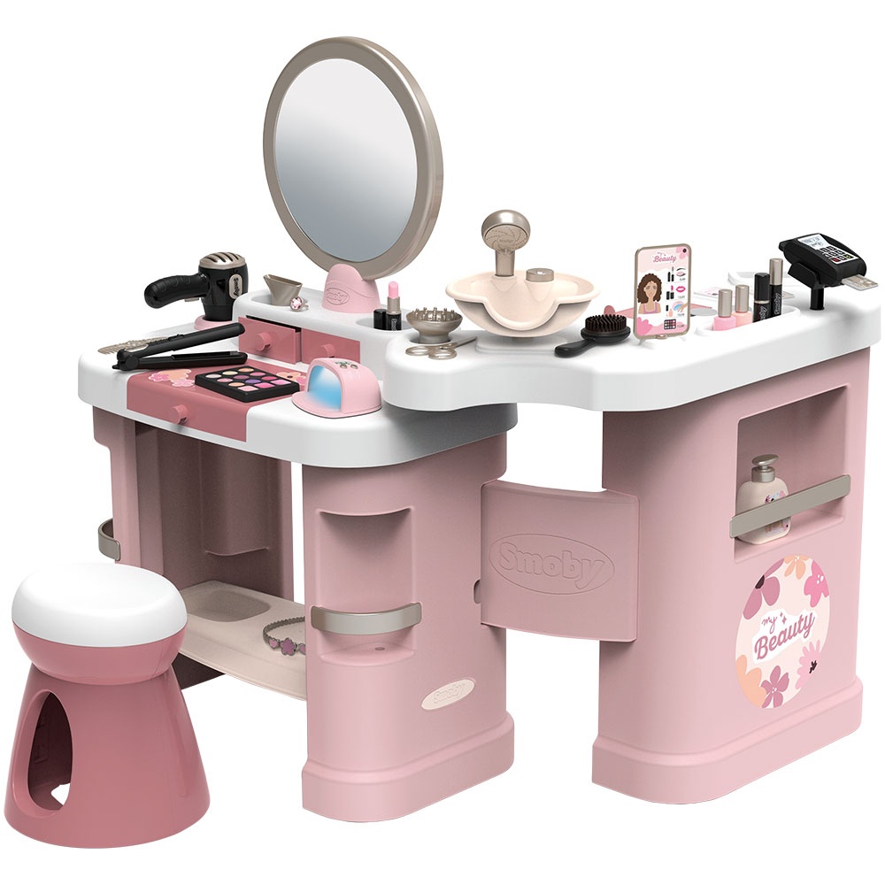 Salon de infrumusetare Smoby My Beauty Center roz cu 26 accesorii