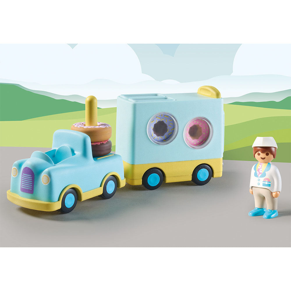 Set de joaca Playmobil 1.2.3 Camion Cu Gogosi De Stivuit Si Sortat - 2 | YEO