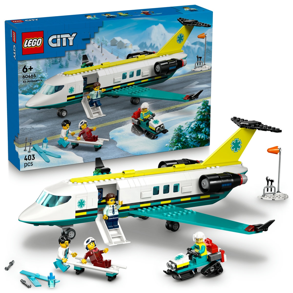Set LEGO City - Avion-ambulanţă pentru urgenţe (60465)