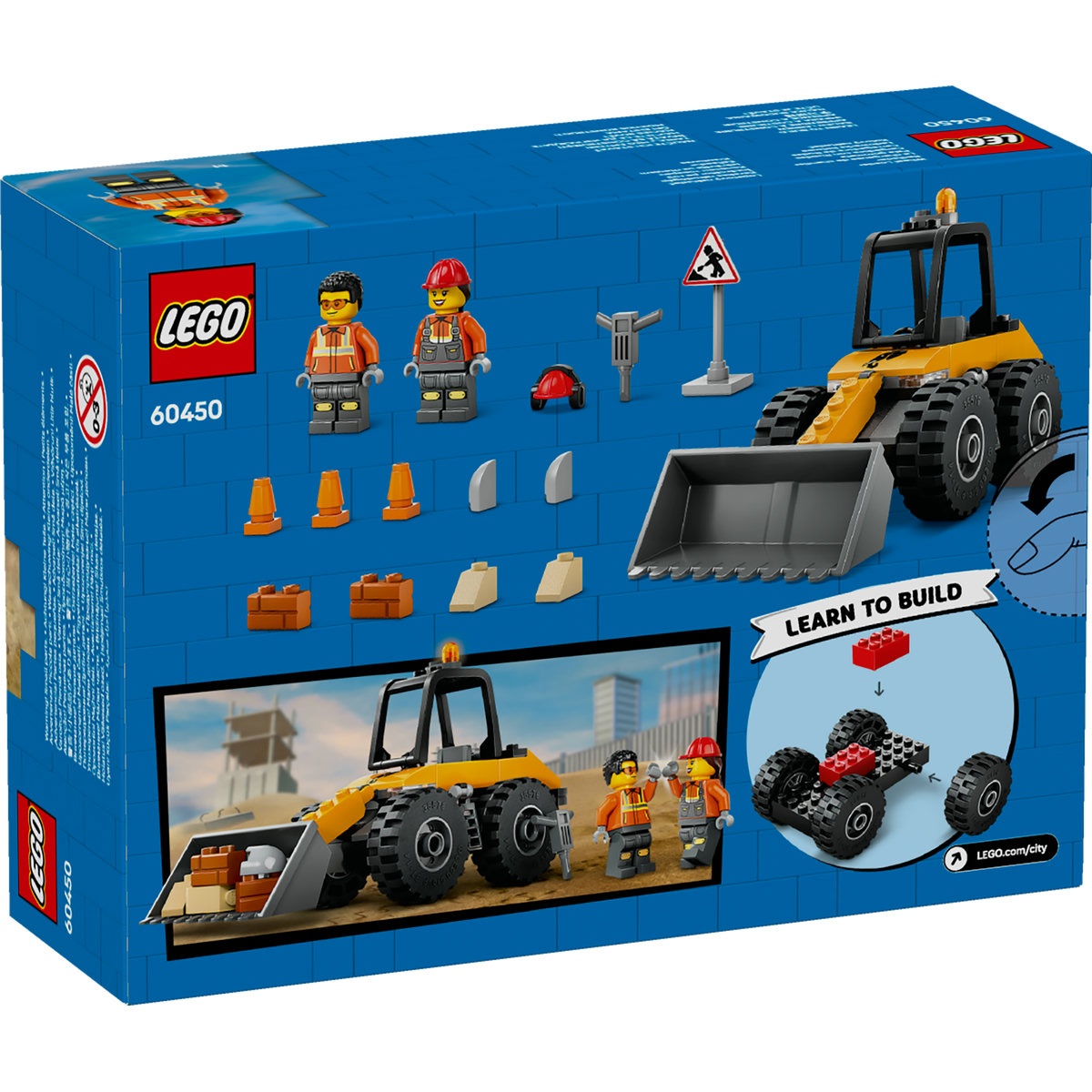 Set LEGO City - Încarcator pe roti galben pentru constructii (60450) - 3 | YEO