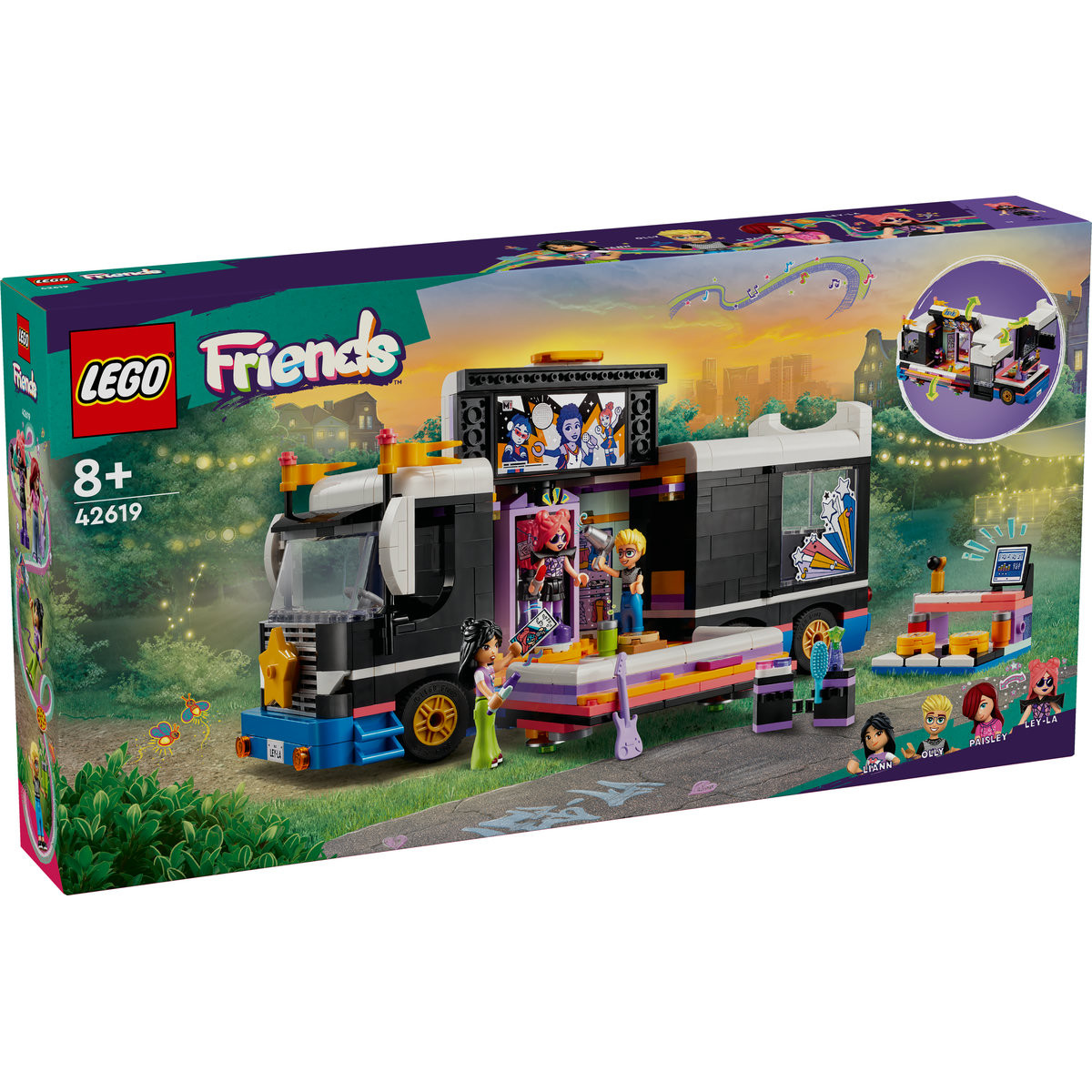 Set LEGO Friends - Autocar de turneu pentru staruri pop (42619) - 1 | YEO