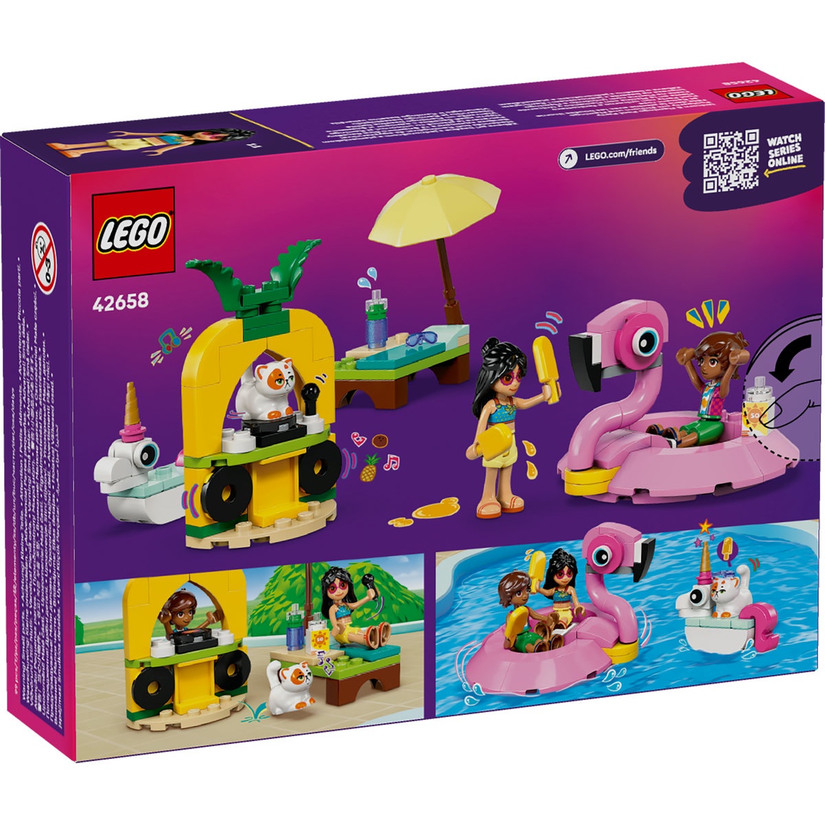Set LEGO Friends - Petrecere la piscină cu unicornul şi flamingo (42658) - 2 | YEO