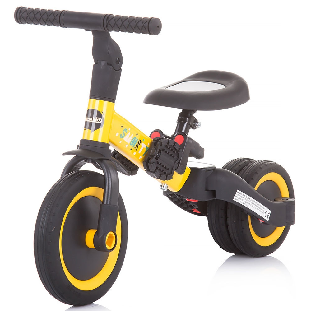 Tricicleta si bicicleta Chipolino Smarty 2 in 1 yellow - 1 | YEO