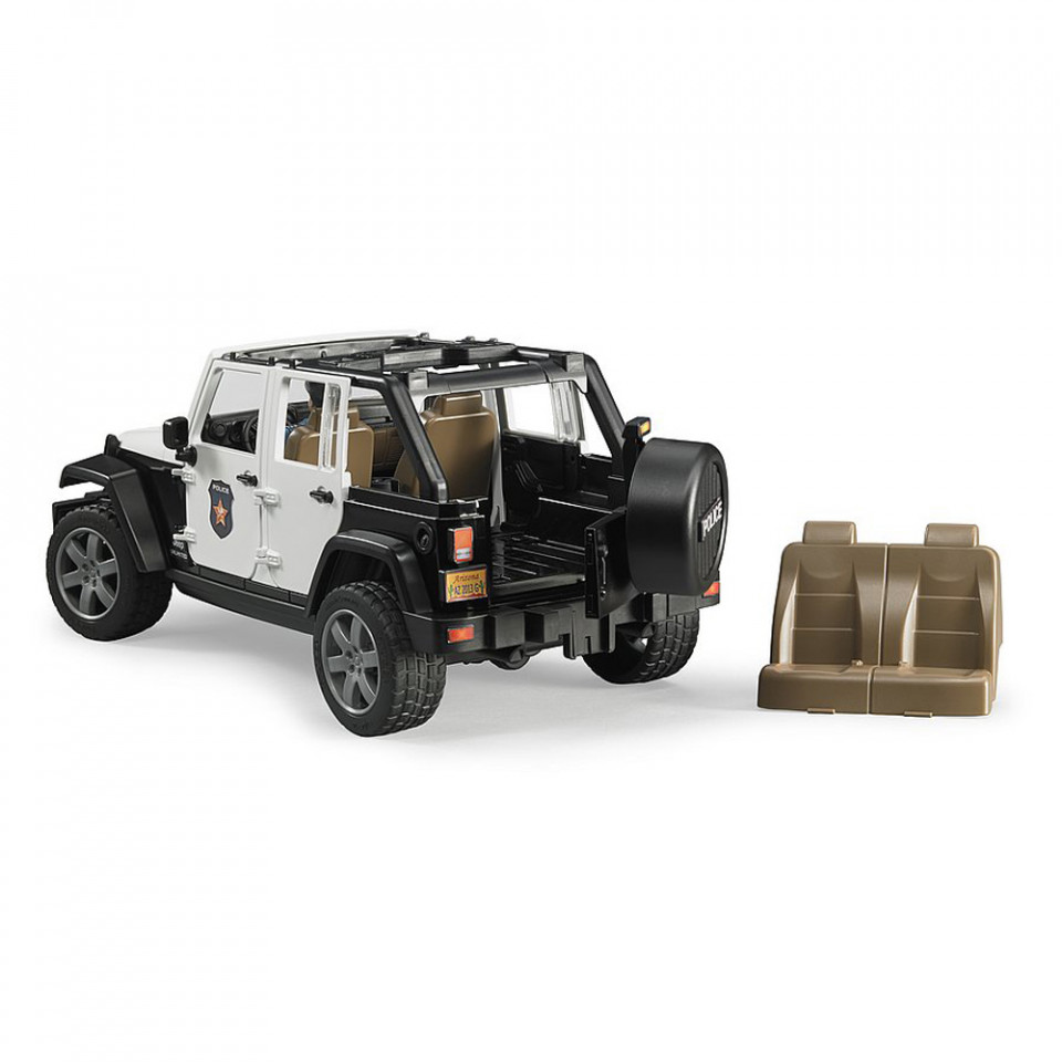 Bruder - Jeep Wrangler Unlimited Rubicon De Politie Cu Sirena Si Figurina - 3 | YEO