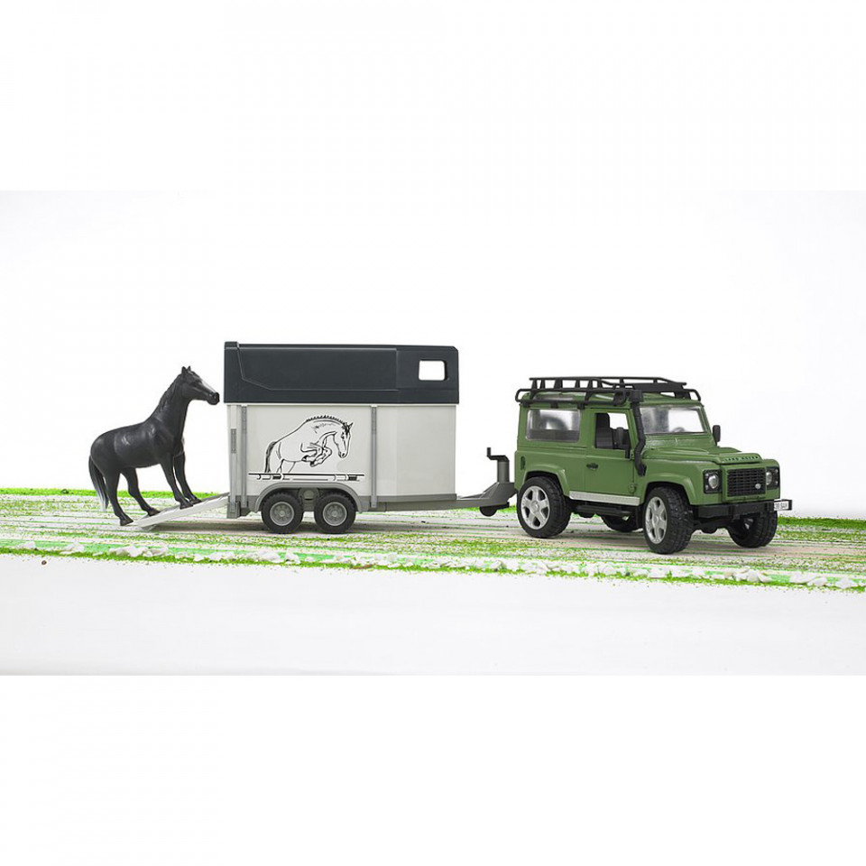 Bruder - Masina De Teren Land Rover Defender Cu Remorca Si Cal - 2 | YEO