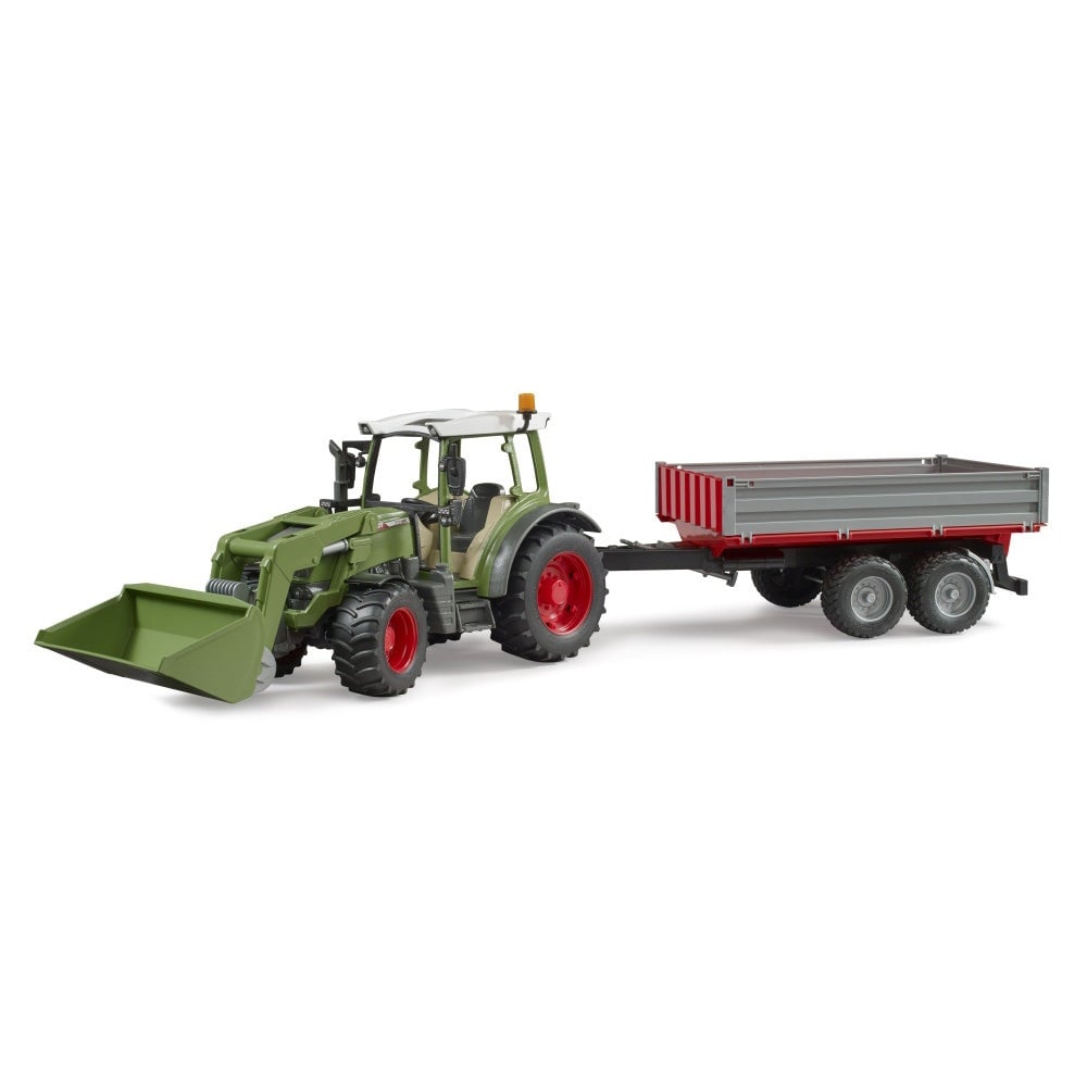 Bruder tractor Fendt Vario 211 cu incarcator frontal si remorca - 1 | YEO