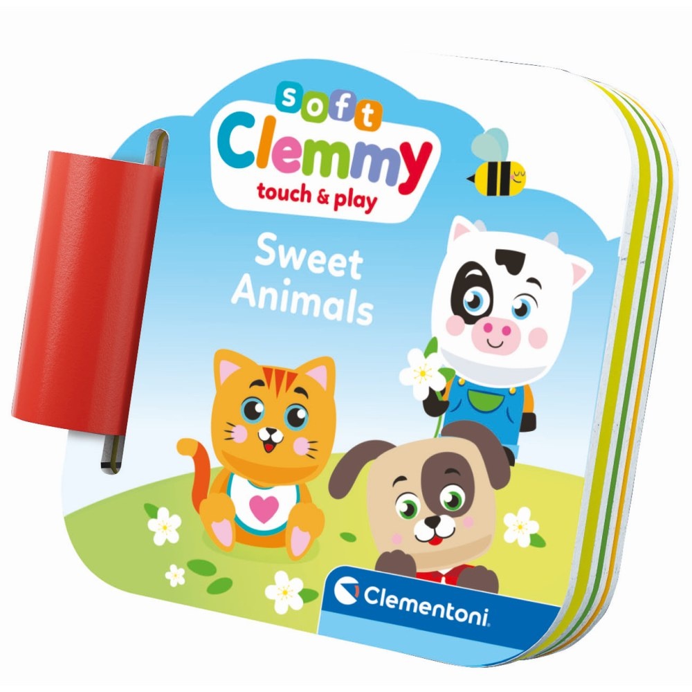 Clementoni - Set de joaca educational Soft Clemmy cu animalute 6 cuburi moi si carticica - 1 | YEO