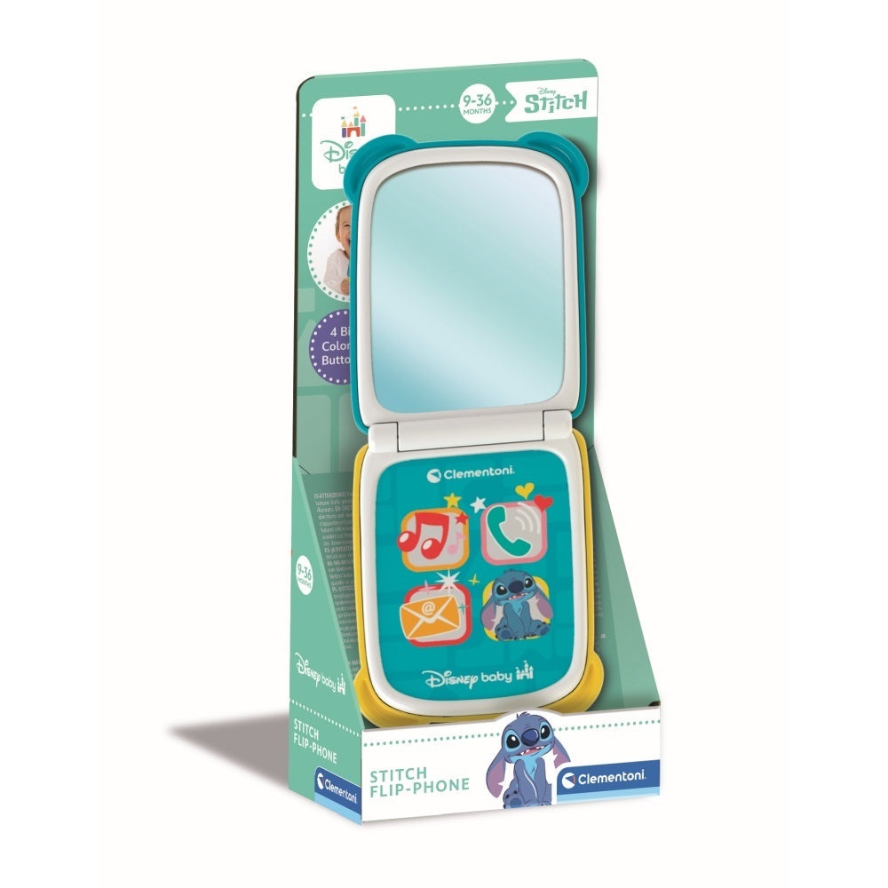 Clementoni - Telefon flip Stitch care dezvolta abilitatile motorii fine si simtul tactil