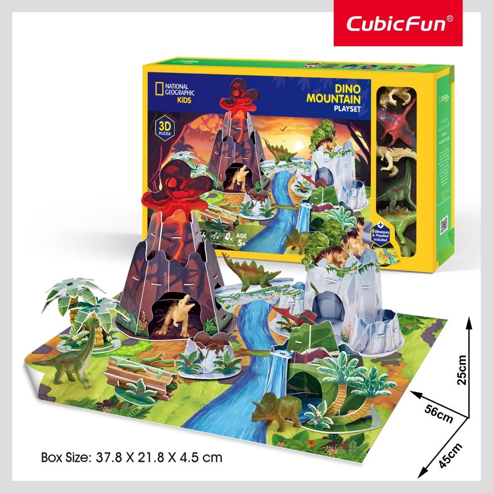 Cubic Fun - National Geographic Set de joaca 3D muntele dinozaurilor 54 piese - 2 | YEO