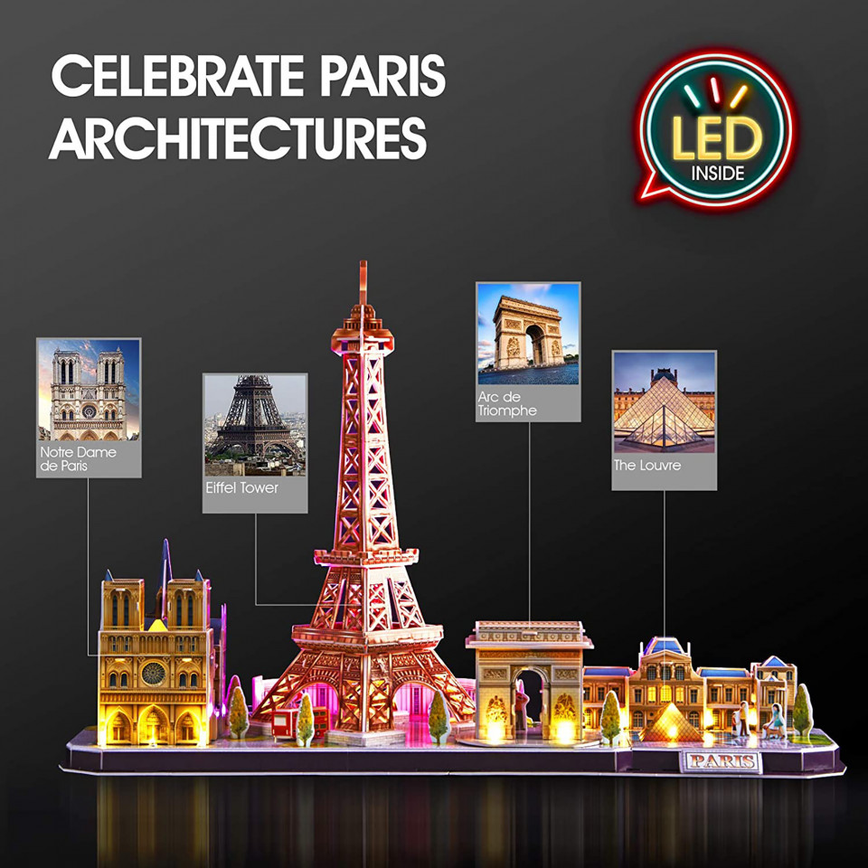 Cubic Fun - Puzzle 3D Led Paris 115 Piese - 3 | YEO