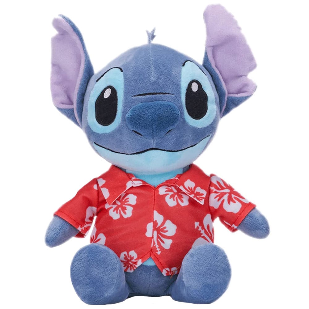 Jucarie din plus Stitch Hawaii cu camasa rosie, Lilo & Stitch, 28 cm