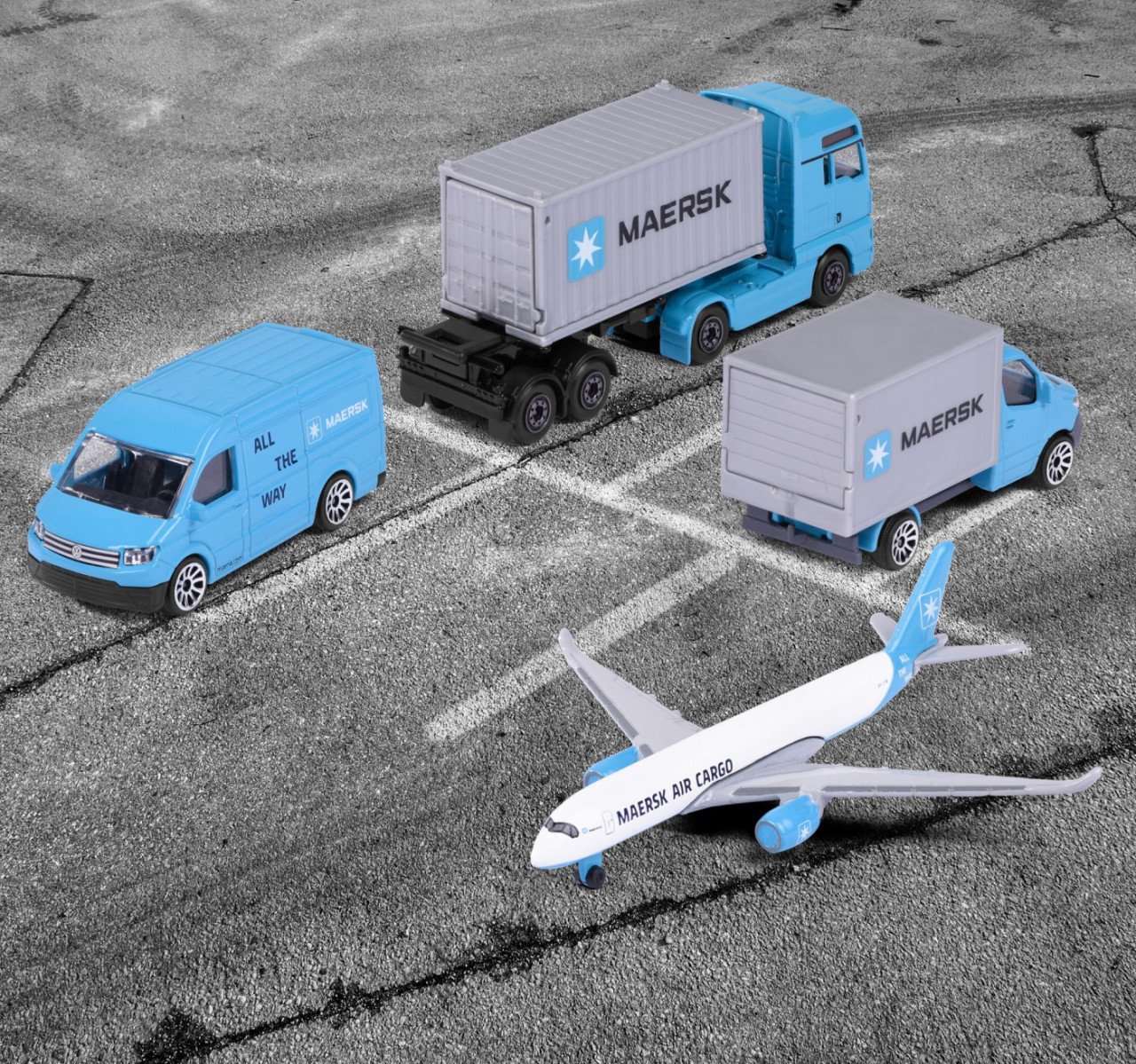 Majorette Set 4 Vehicule Metalice De Transport Maersk - 1 | YEO