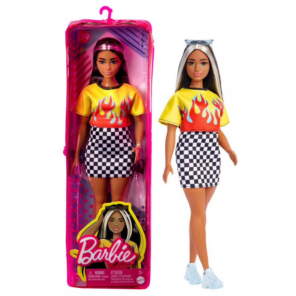 Papusa Barbie Fashionista Bruneta Cu Suvite Blonde - 1 | YEO