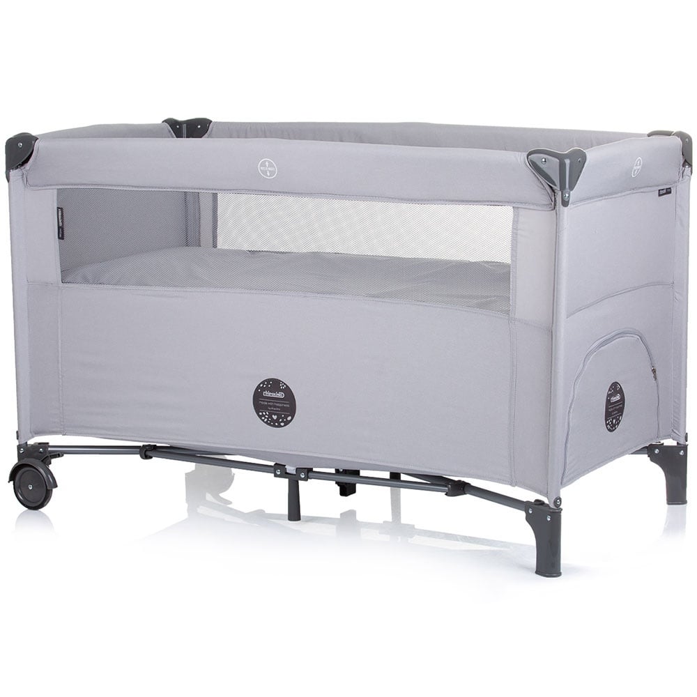 Patut pliabil Chipolino Relax ash grey linen cu laterala culisanta - 2 | YEO