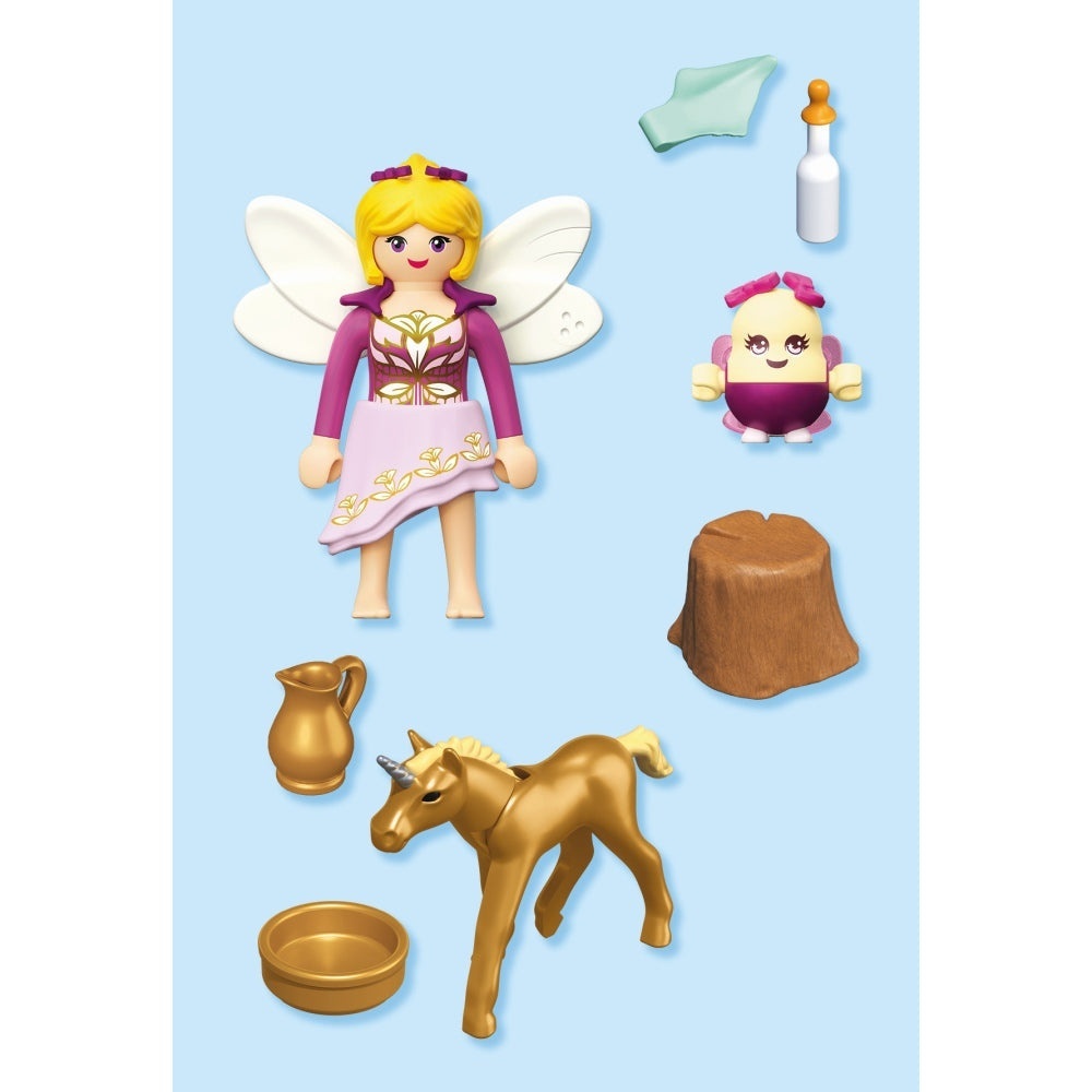 Playmobil - Jucarie de rol Pui de unicorn auriu si zana - 3 | YEO