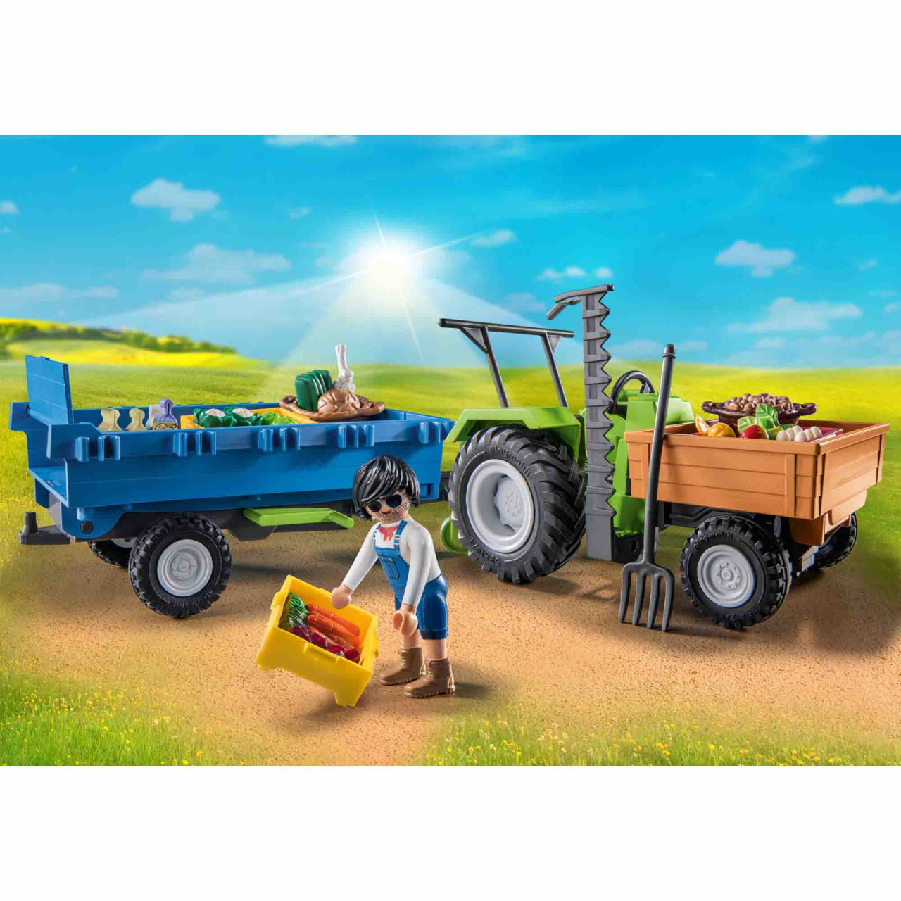 Playmobil - Tractor Cu Remorca Si Muncitor - 1 | YEO