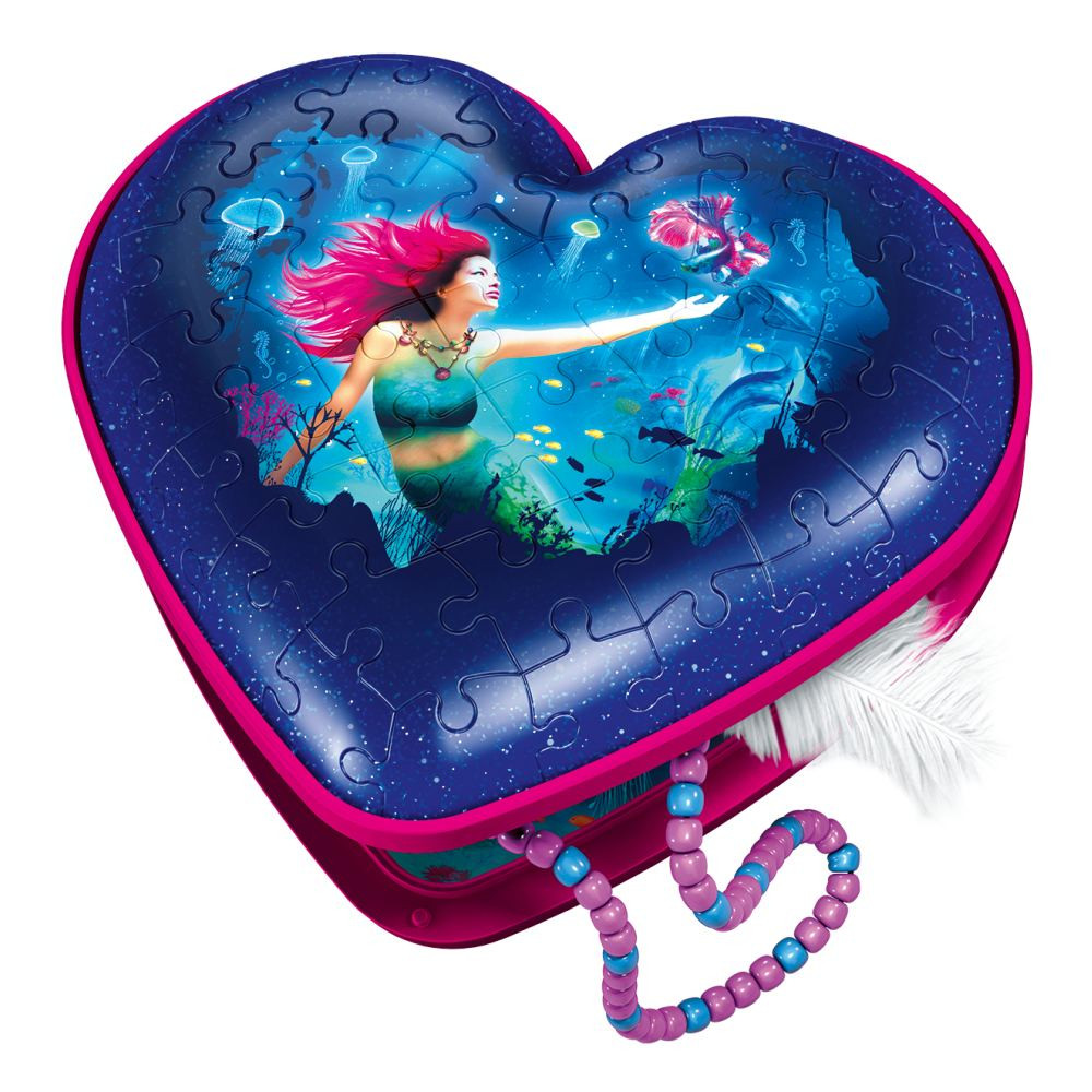 Puzzle 3D cutie inima sirena 54 piese - 1 | YEO