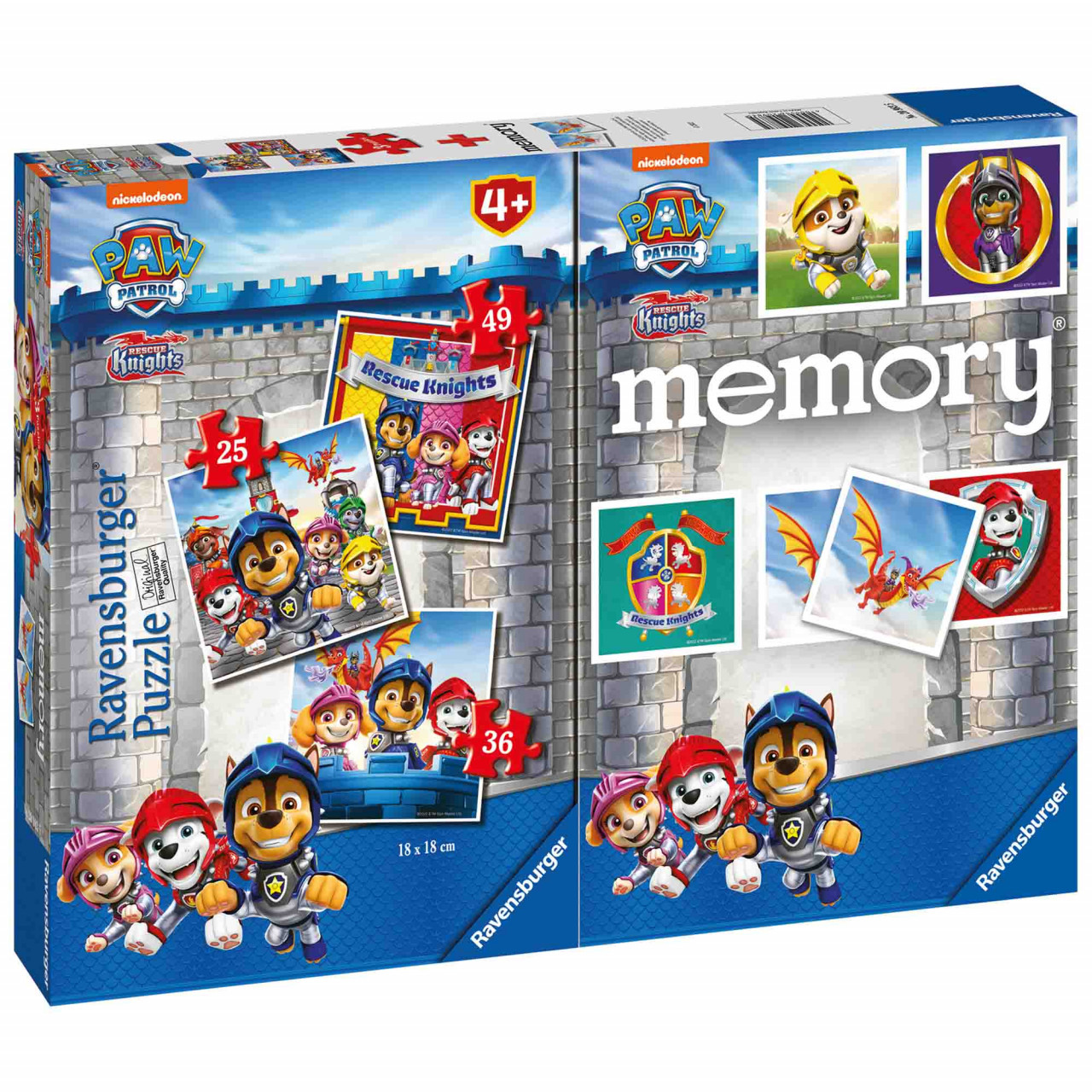 Puzzle + Joc Memory Patrula Catelusilor, 25/36/49 Piese - 1 | YEO