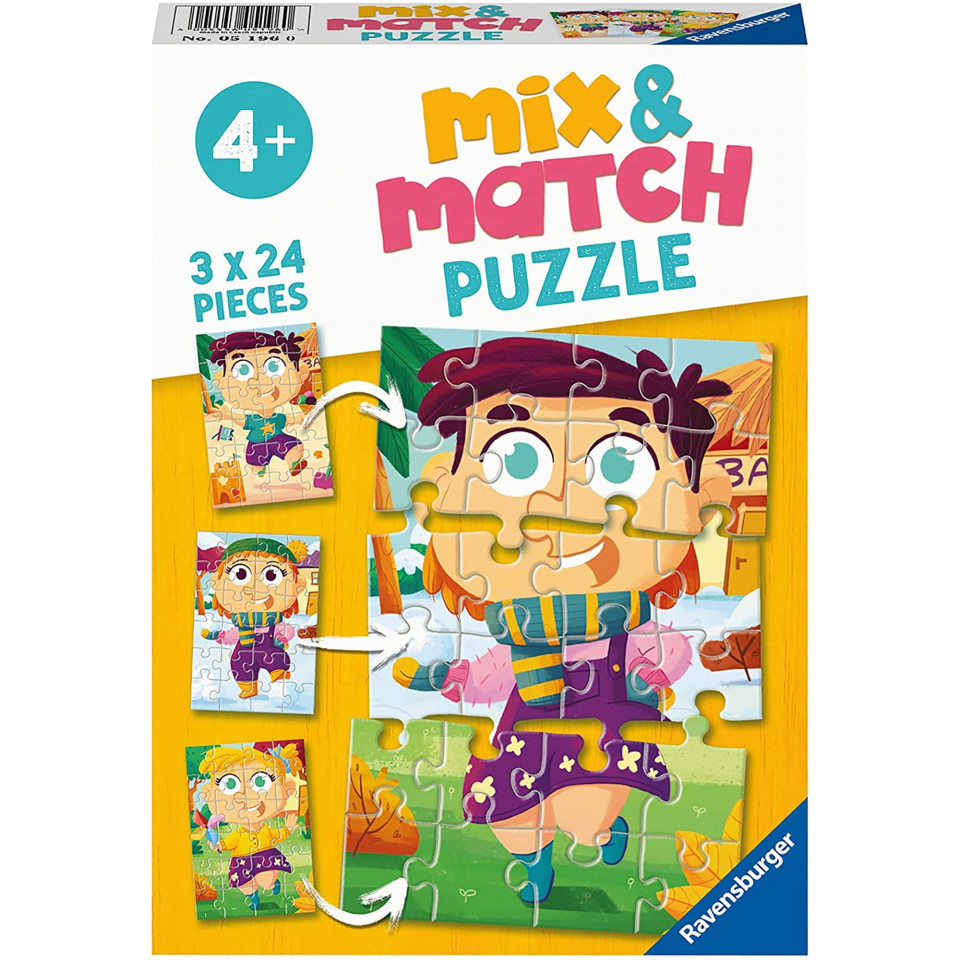 Puzzle Mix&Match Haine Colorate, 3X24 Piese - 1 | YEO