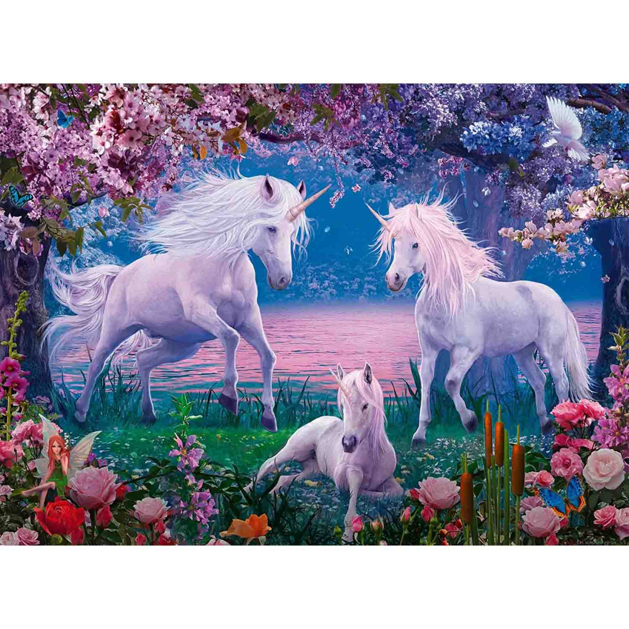 Puzzle Unicorni Albi, 100 Piese - 1 | YEO