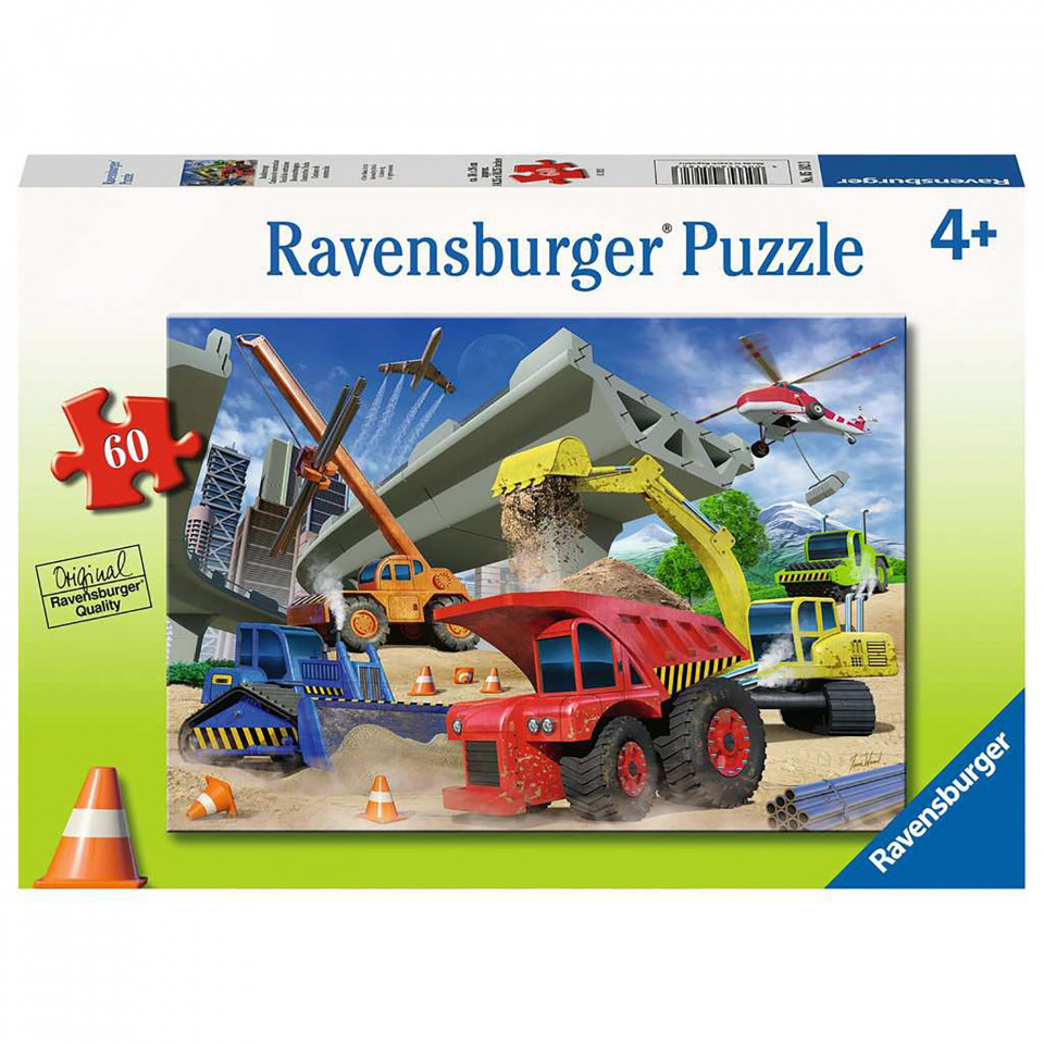 Puzzle Vehicule De Constructii, 60 Piese - 1 | YEO