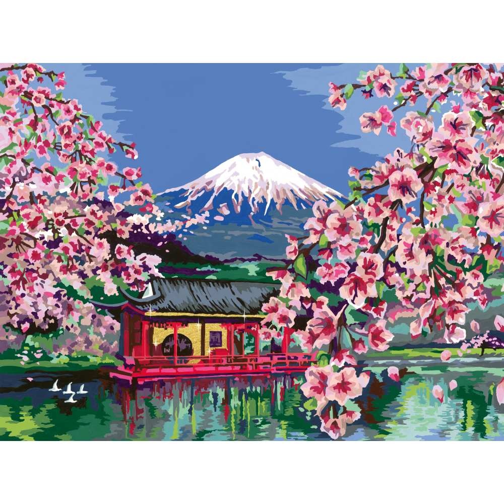 Ravensburger - CreArt pictura pe numere pentru adulti flori de cires japonez - 2 | YEO