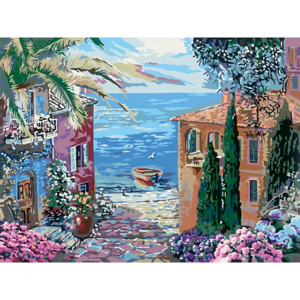 Ravensburger - CreArt pictura pe numere pentru adulti Tablou Canvas peisaj mediteranean - 2 | YEO
