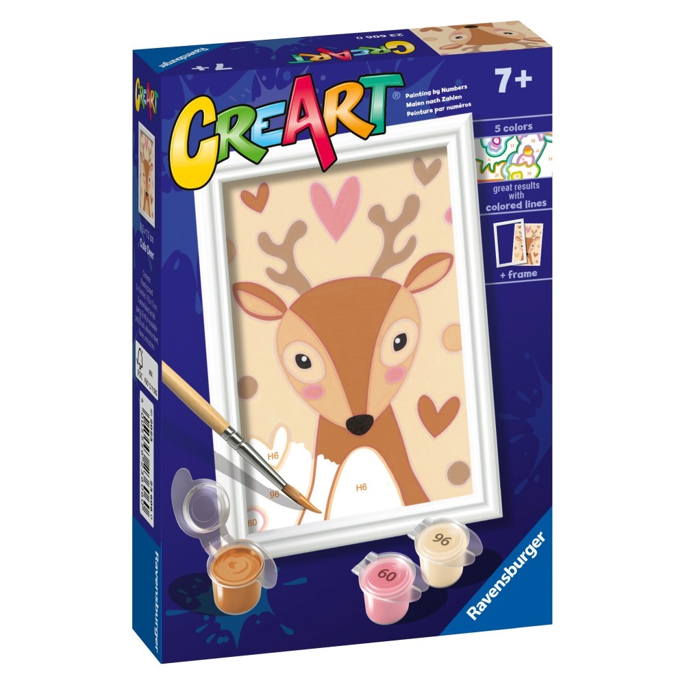 Ravensburger - CreArt pictura pe numere pentru copii cerb dragut - 1 | YEO