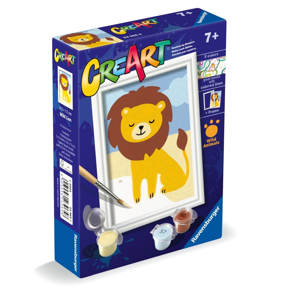 Ravensburger - CreArt pictura pe numere pentru copii leu salbatic - 1 | YEO