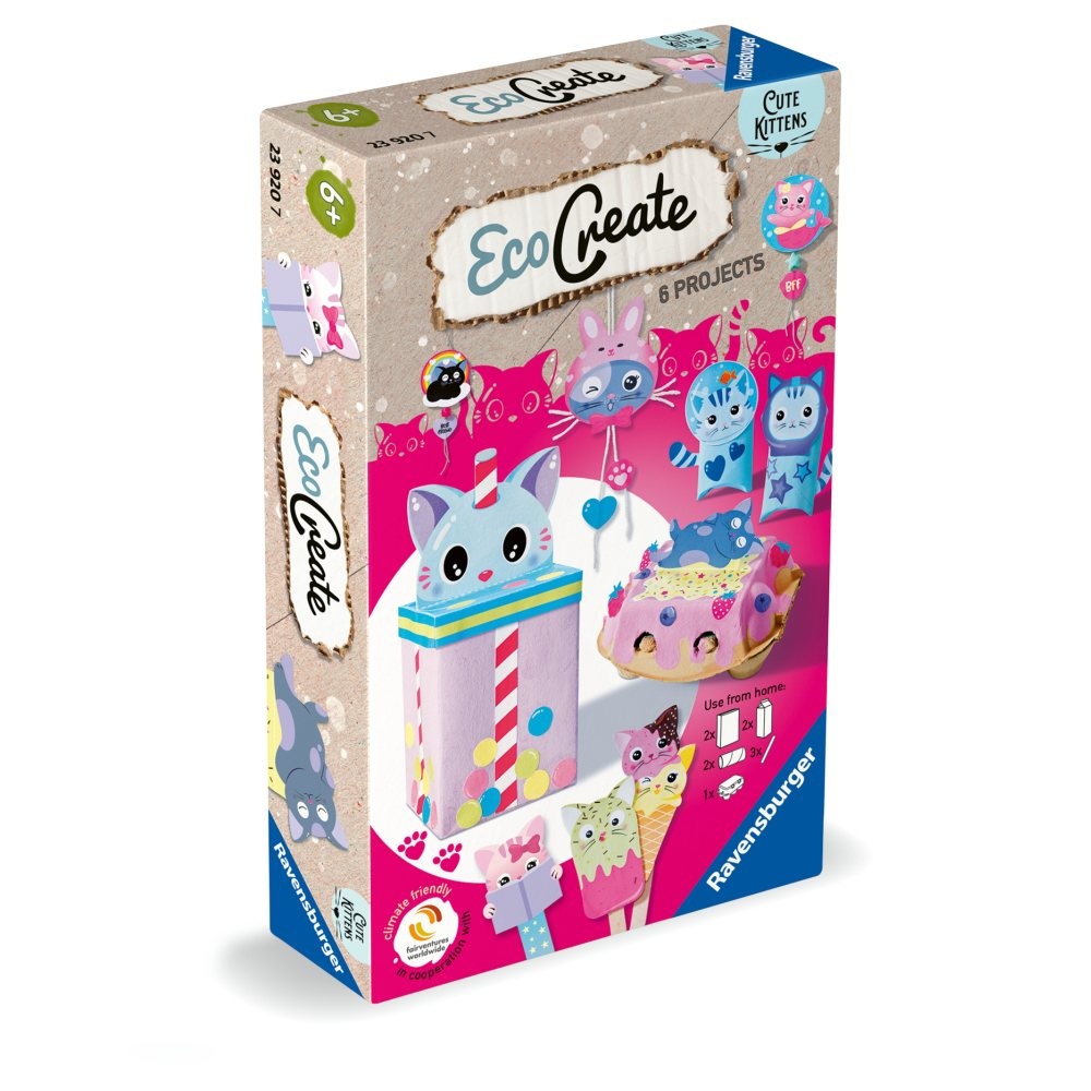 Ravensburger - Eco Create Set de creatie pisicute ce include 6 proiecte - 1 | YEO