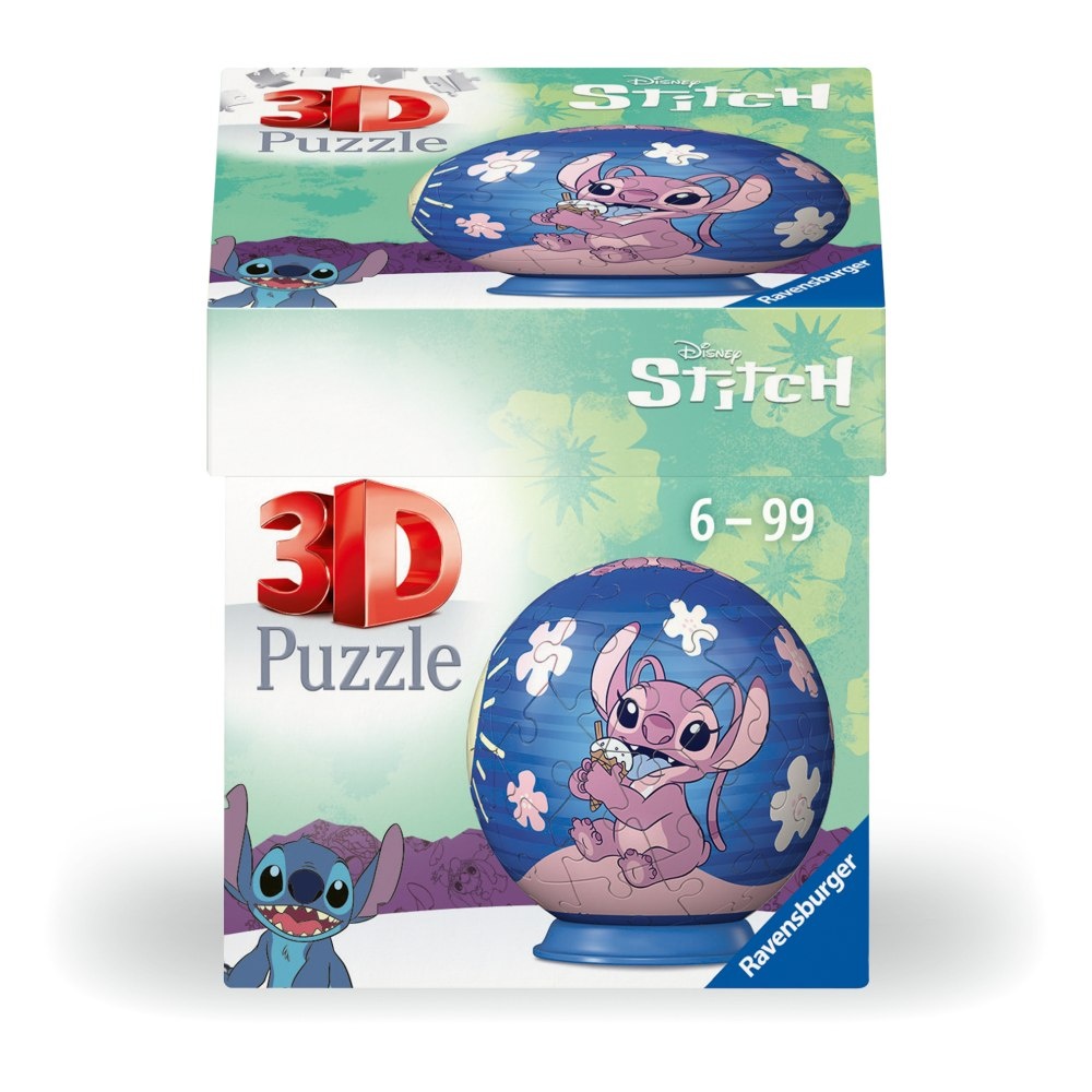 Ravensburger - Puzzle 3D bila Disney Stitch Angel 54 piese - 1 | YEO