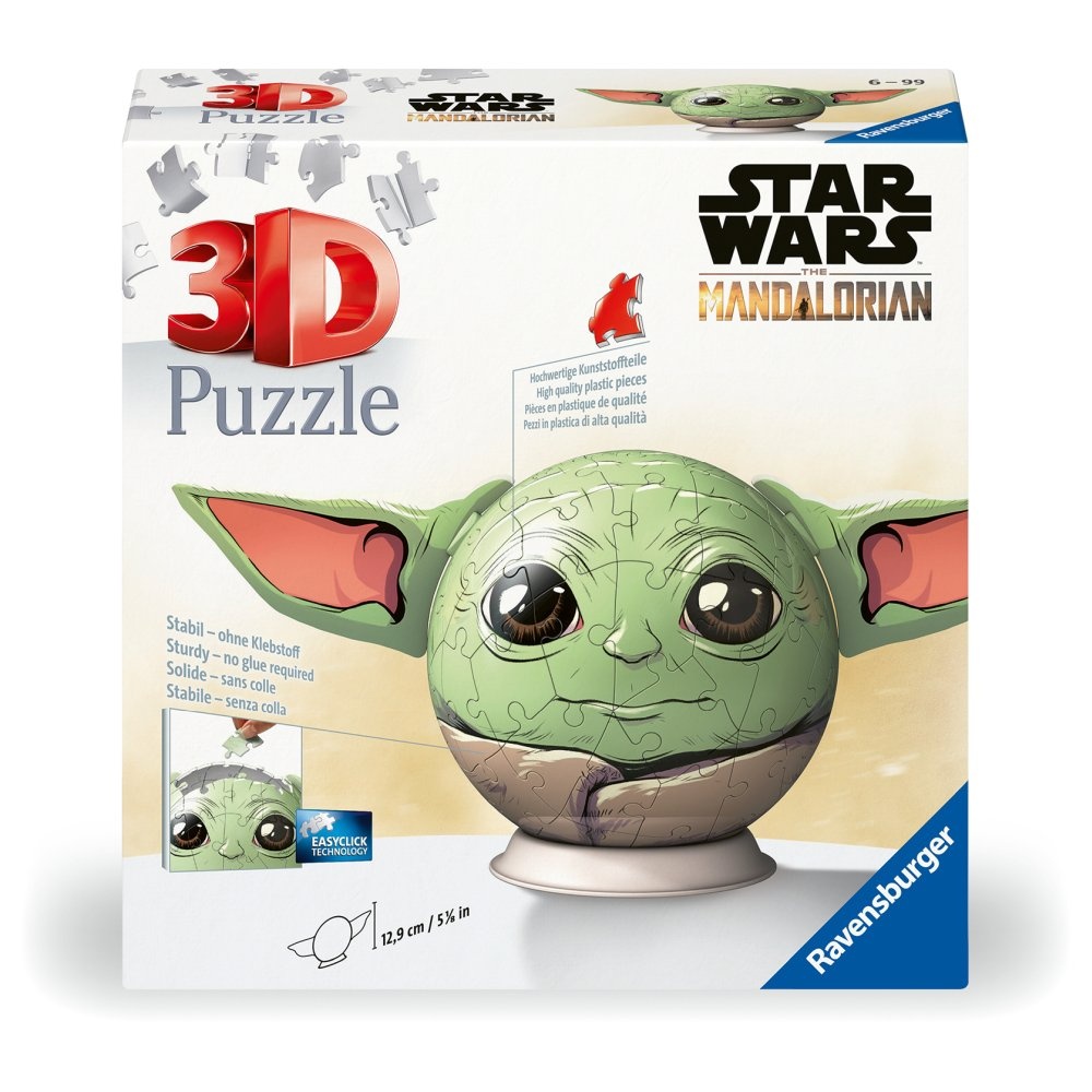 Ravensburger - Puzzle 3D Star Wars The Mandalorian figurina Grogu cu urechi 72 piese - 1 | YEO