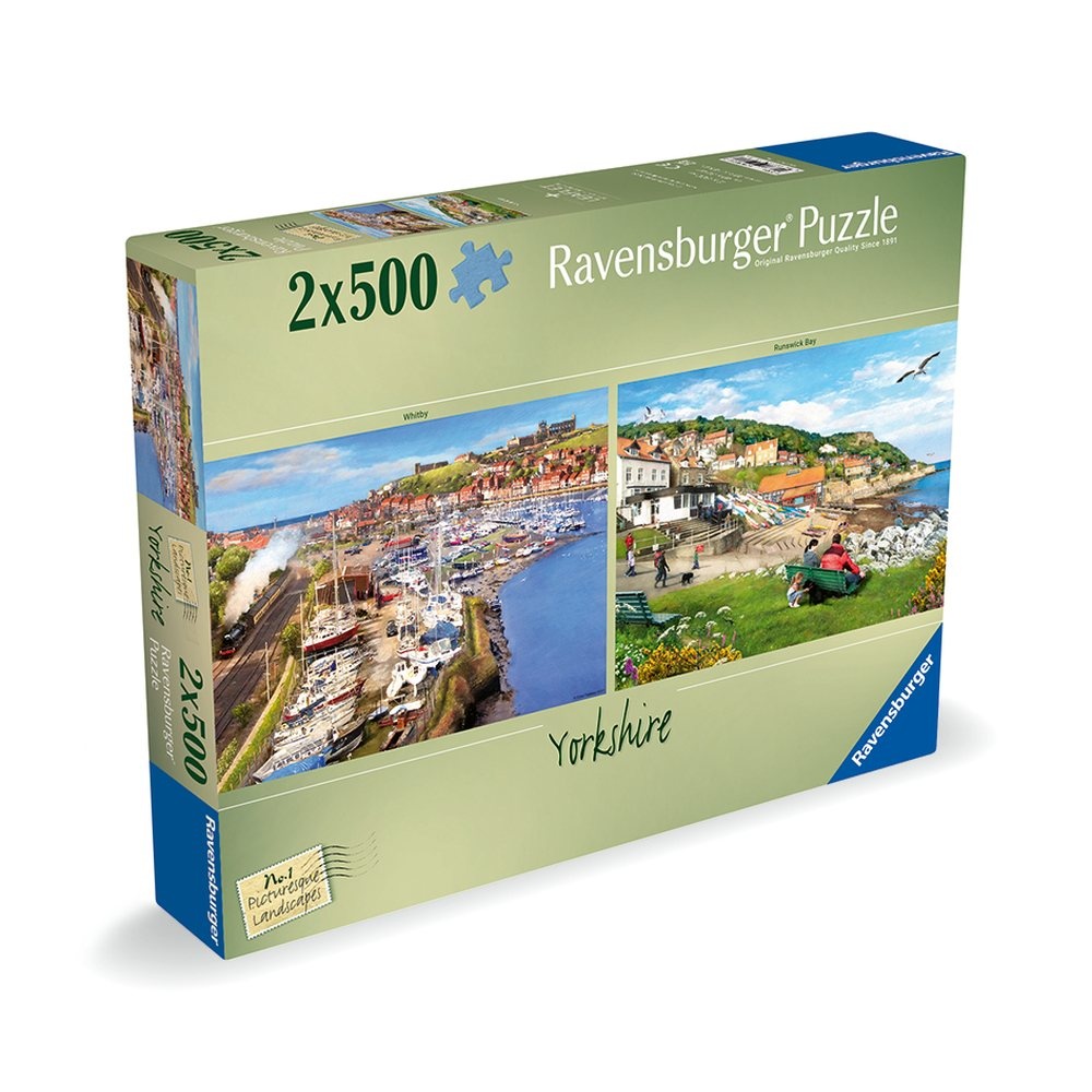 Ravensburger - Puzzle peisaje pitoresti Yorkshire Whitby si Runswick Bay 2x500 piese