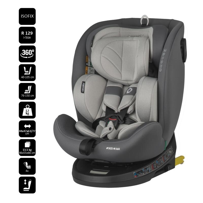 Scaun auto iSize 40-150 cm Coccolle Nova Moonlit grey+Coccolle protectie bancheta auto mica - 3 | YEO