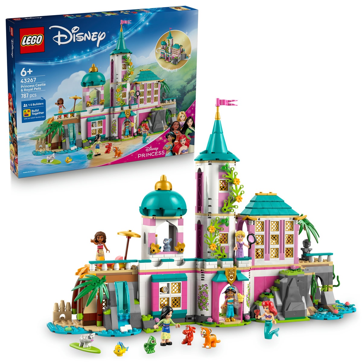 Set LEGO Disney - Castel de prinţesă şi animăluţe regale (43267)