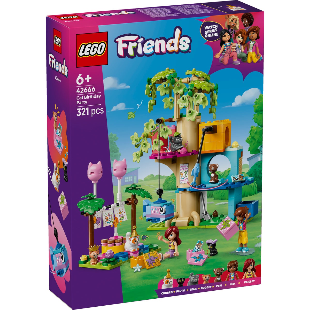 Set LEGO Friends - Petrecere de ziua de naştere a pisicii şi căsuţă în copac (42666) - 2 | YEO