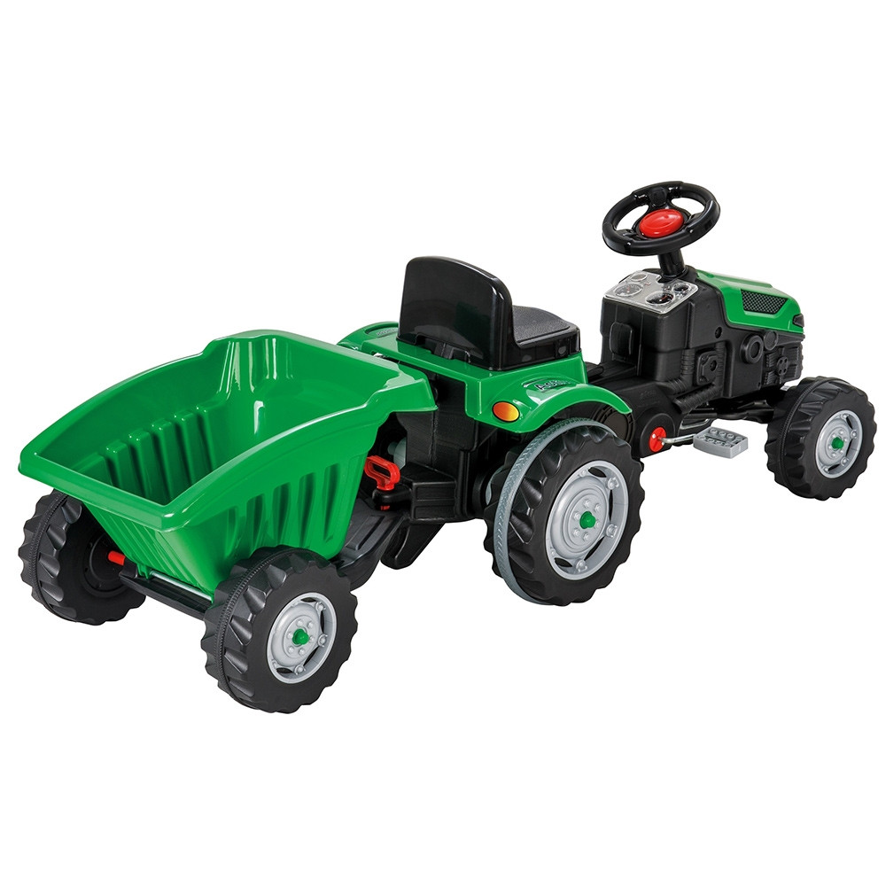 Tractor cu pedale si remorca Pilsan Active with Trailer 07-316 green - 1 | YEO