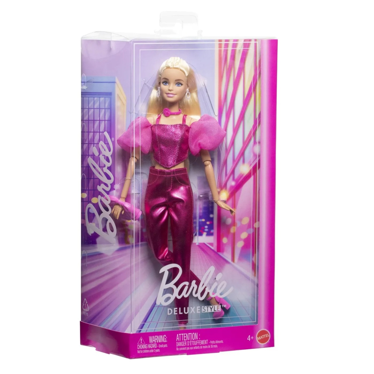 Barbie Deluxe Style Papusa Barbie Tinuta Roz Metalizat
