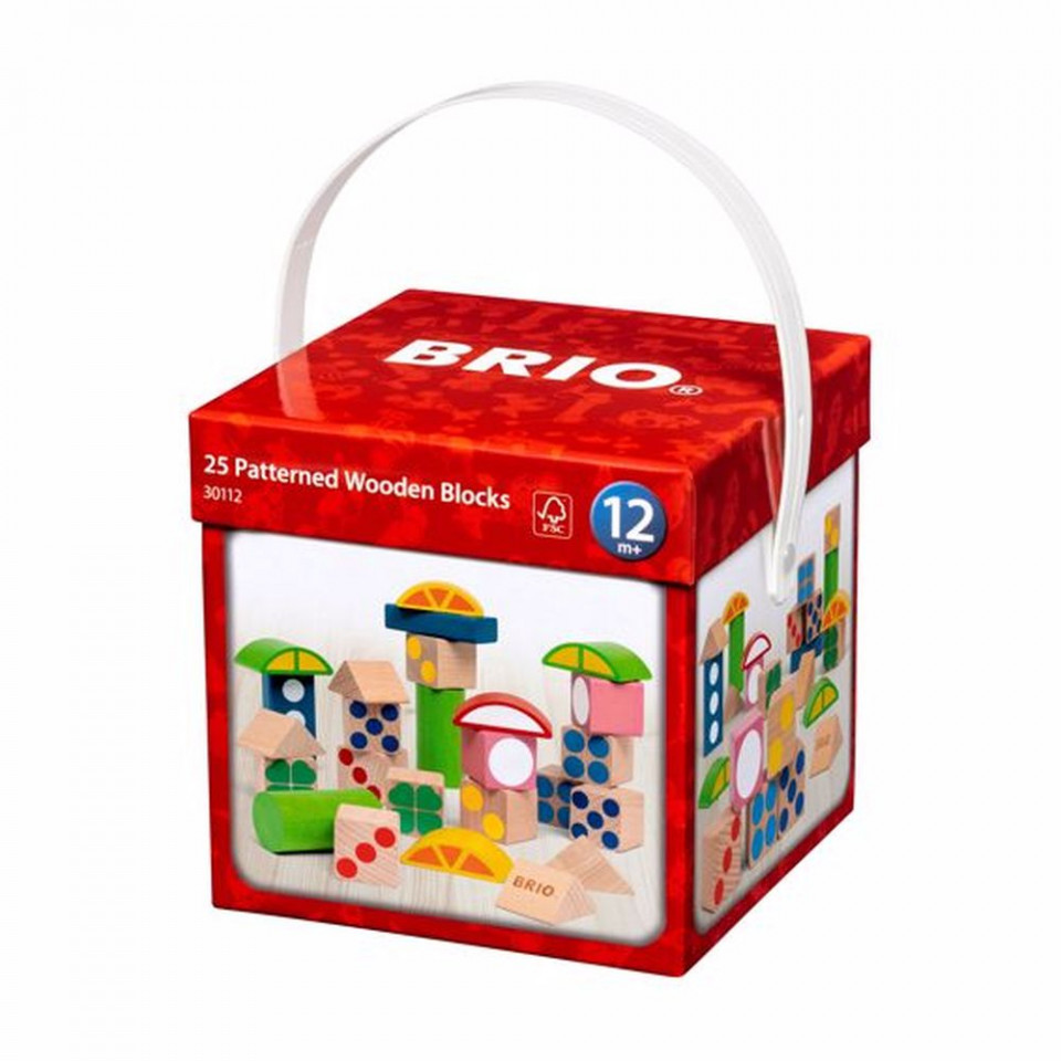 Brio - Set Blocuri Din Lemn Cu Modele Colorate - 1 | YEO