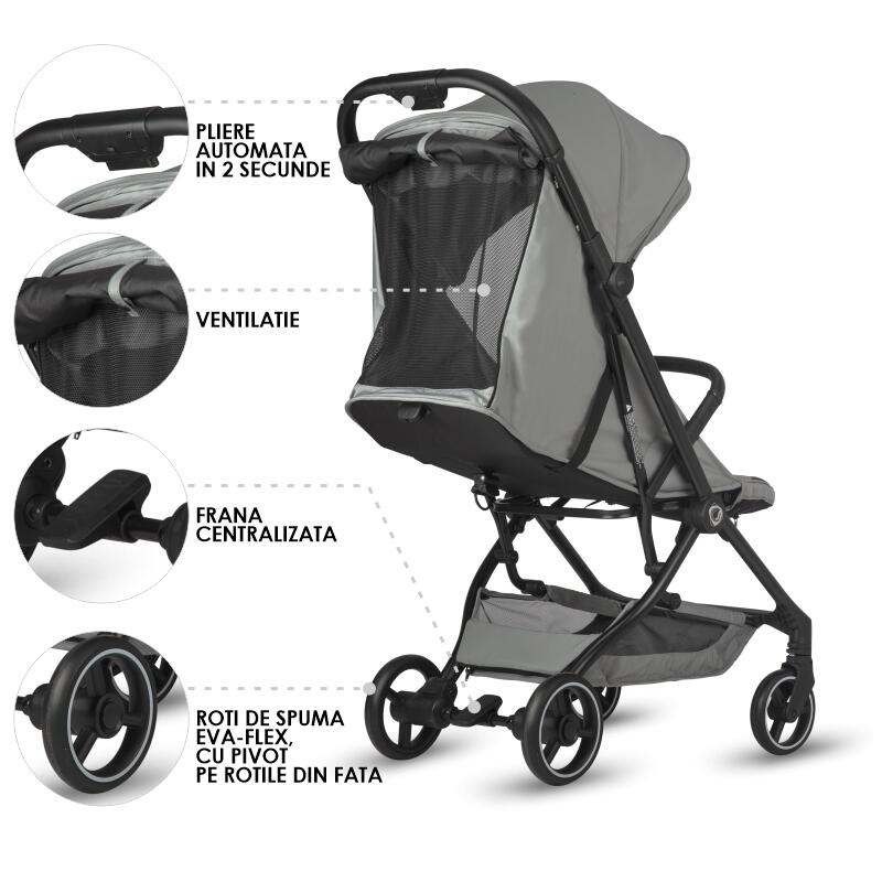 Carucior sport cu pliere automata Coccolle Sierra Greystone - 3 | YEO