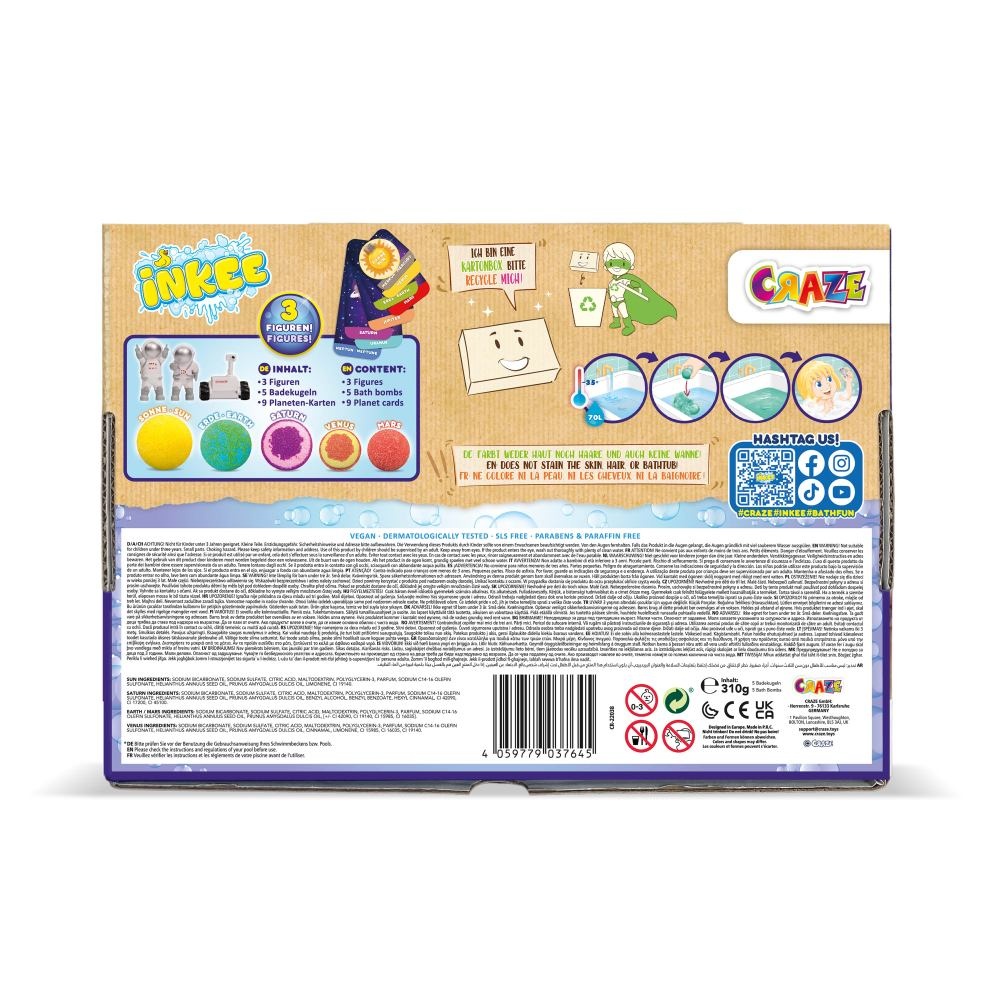 Craze - Set 5 bile de baie Inkee Sistemul Solar si 3 surprize - 3 | YEO