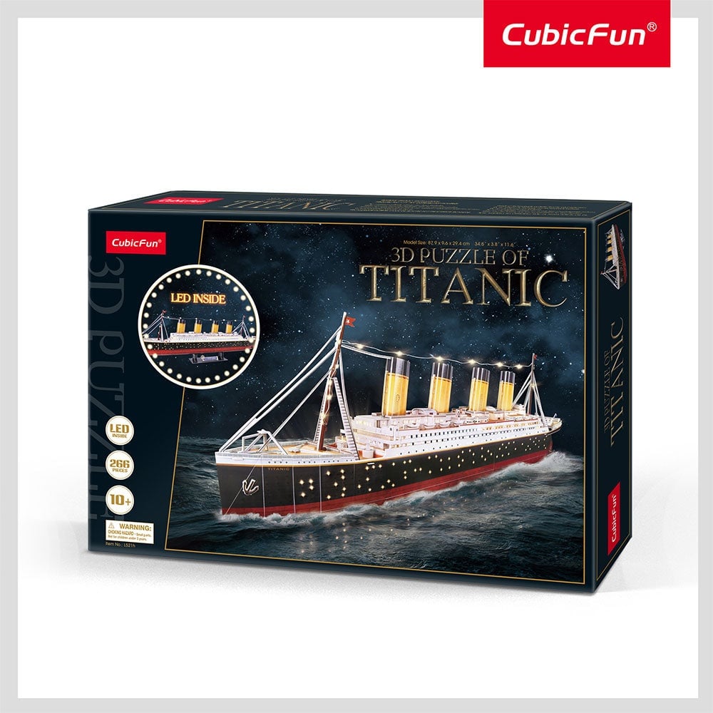 Cubic Fun - Puzzle 3D Led Titanic 266 Piese - 1 | YEO