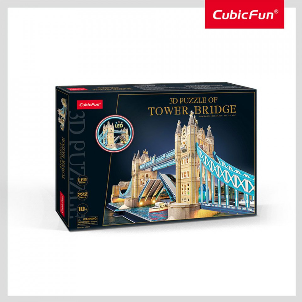 Cubic Fun - Puzzle 3D Led Tower Bridge 222 Piese - 2 | YEO