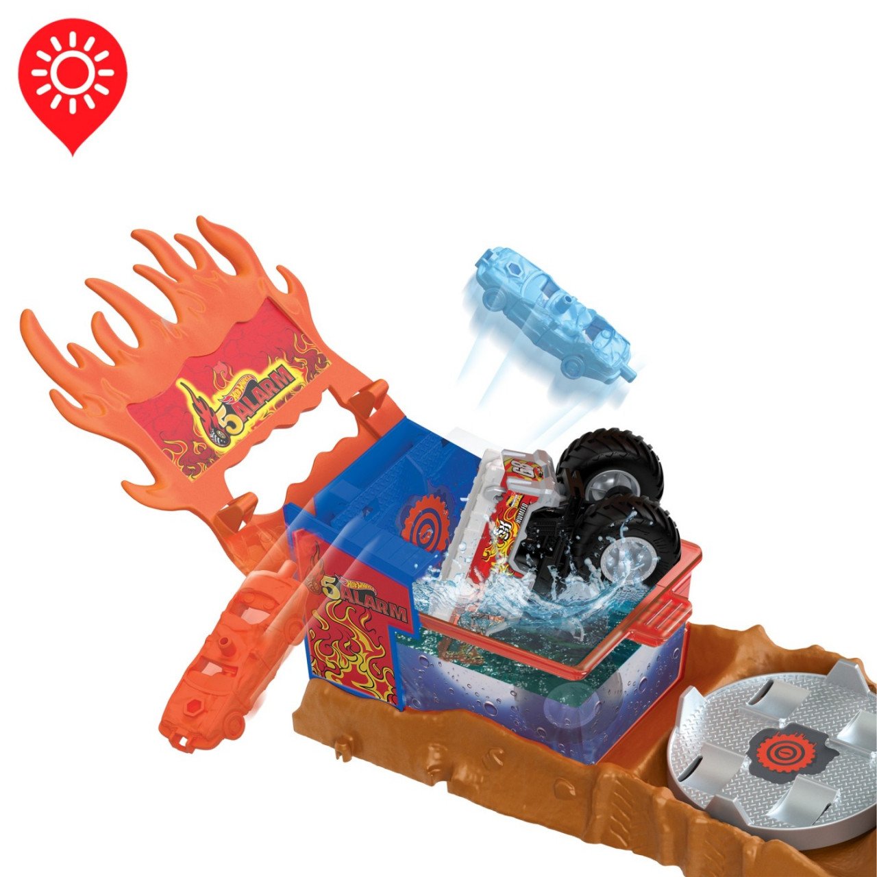 Hot Wheels Monster Truck Arena Smashers Color Shifters Salvarea Lui 5Alarm - 3 | YEO