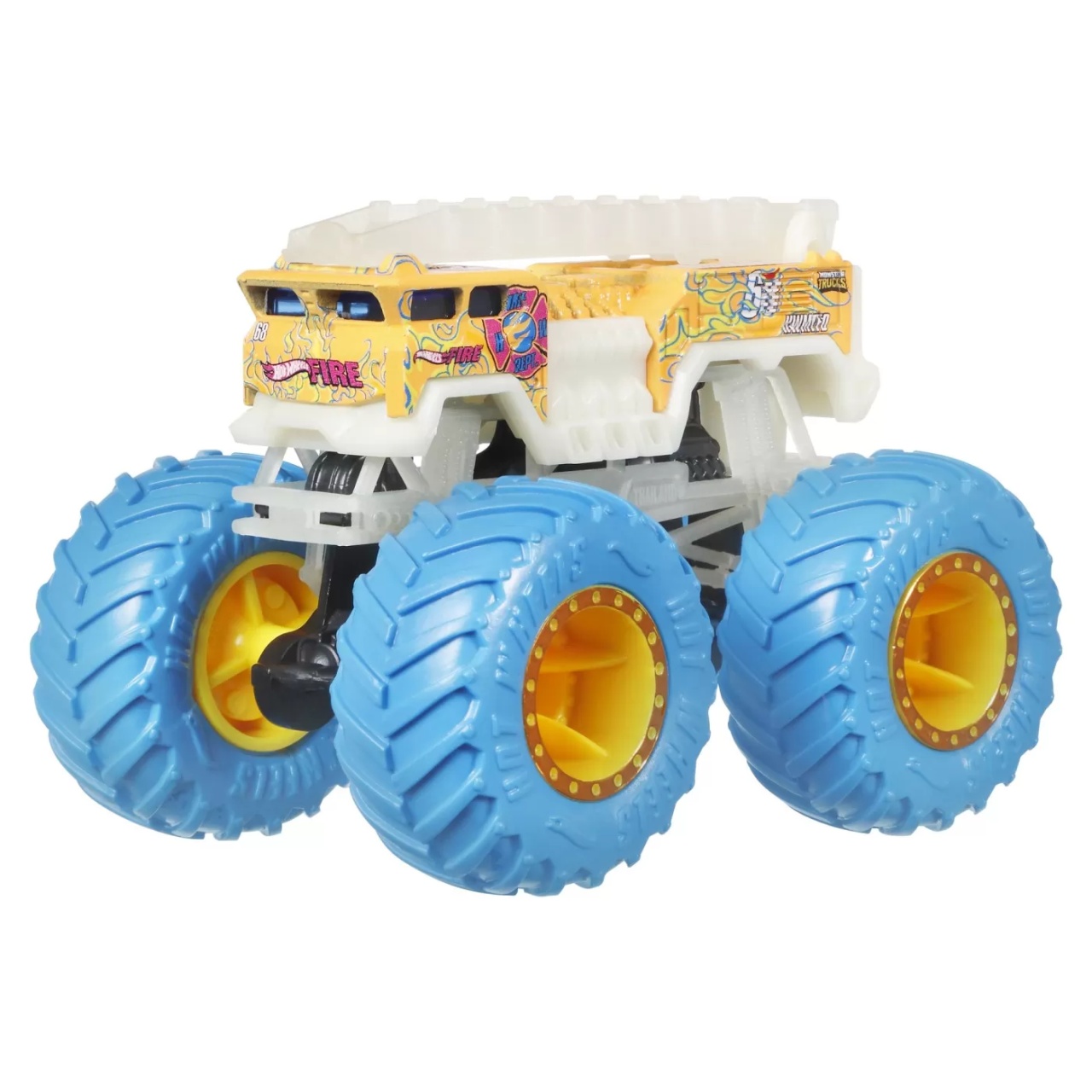 Hot Wheels Monster Truck Glow In The Dark Masinuta 5 Alarm Scara 1:64 - 1 | YEO