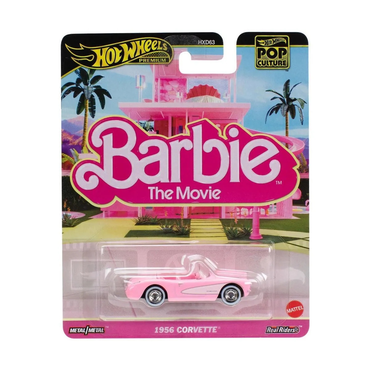Hot Wheels Pop Culture Barbie The Movie Masinuta Metalica 1956 Corvette Scara 1:64