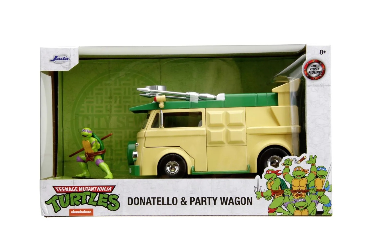 Jada Ninja Set Figurina Donatello Si Vagonul De Petrecere 1:24