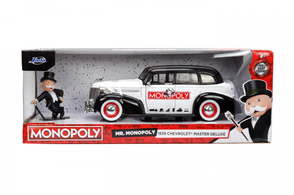 Jada Set Masinuta Metalica Chevrolet Master Deluxe 1939 Scara 1:24 Si Figurina Mr Monopoly - 1 | YEO