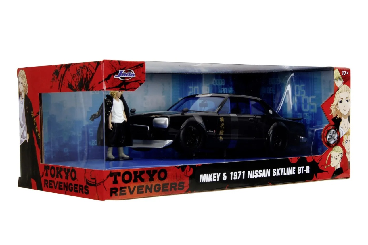 Jada Set Tokyo Revengers Figurina Metalica 7Cm Si Masinuta Nissan Skyline Gtr Scara 1 La 24